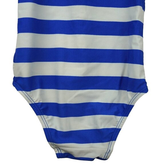 BabyGap Girls Ruffle Strap‎ Blue & White Striped Swimsuit 12-18 Months - Picture 4 of 6